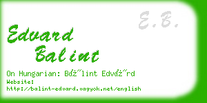 edvard balint business card